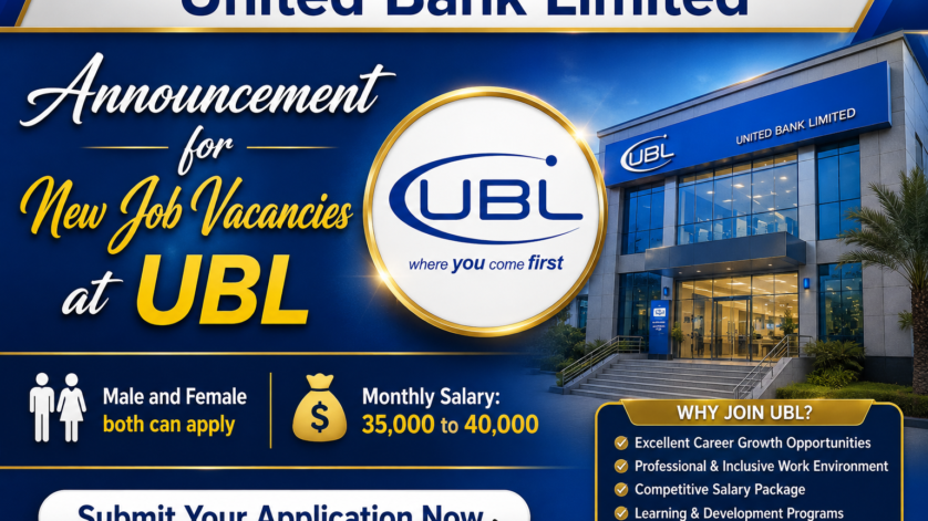 UBL Jobs 2026 – Apply Online for United Bank Limited Careers in Pakistan
